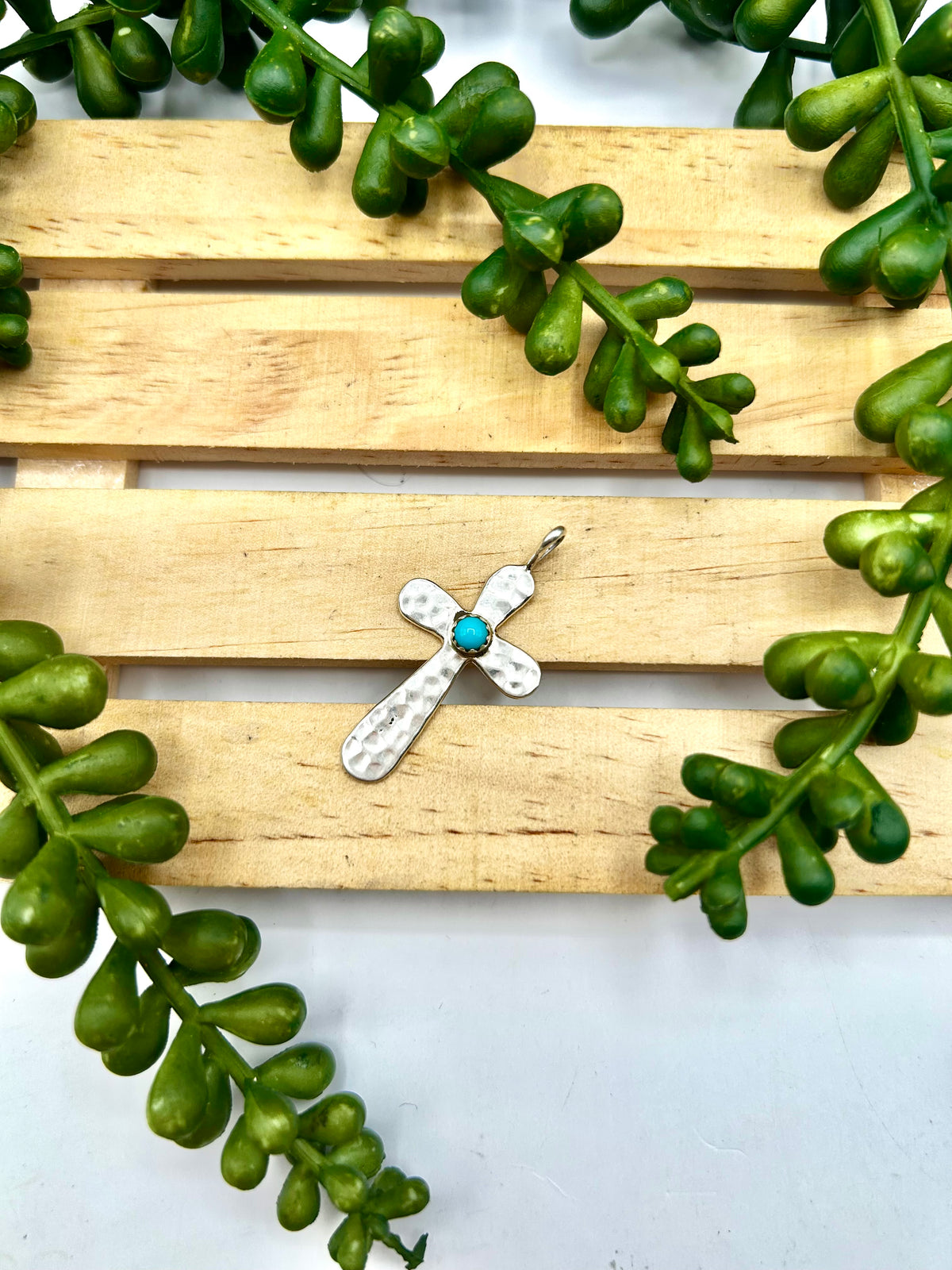 Navajo Made Kingman Turquoise & Sterling Silver Pendant