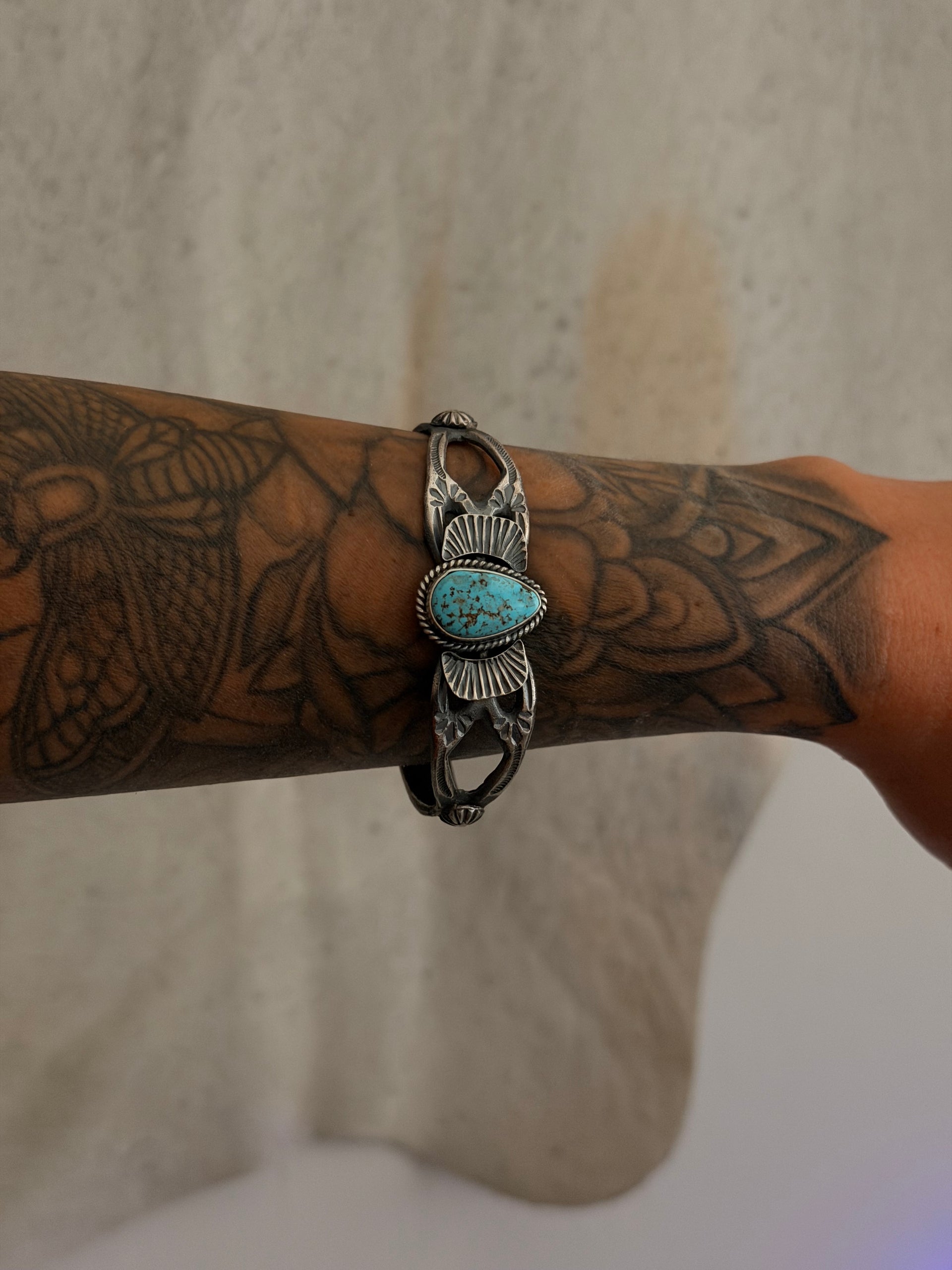Kindale Billah Kingman Turquoise & Sterling Silver Cuff Bracelet
