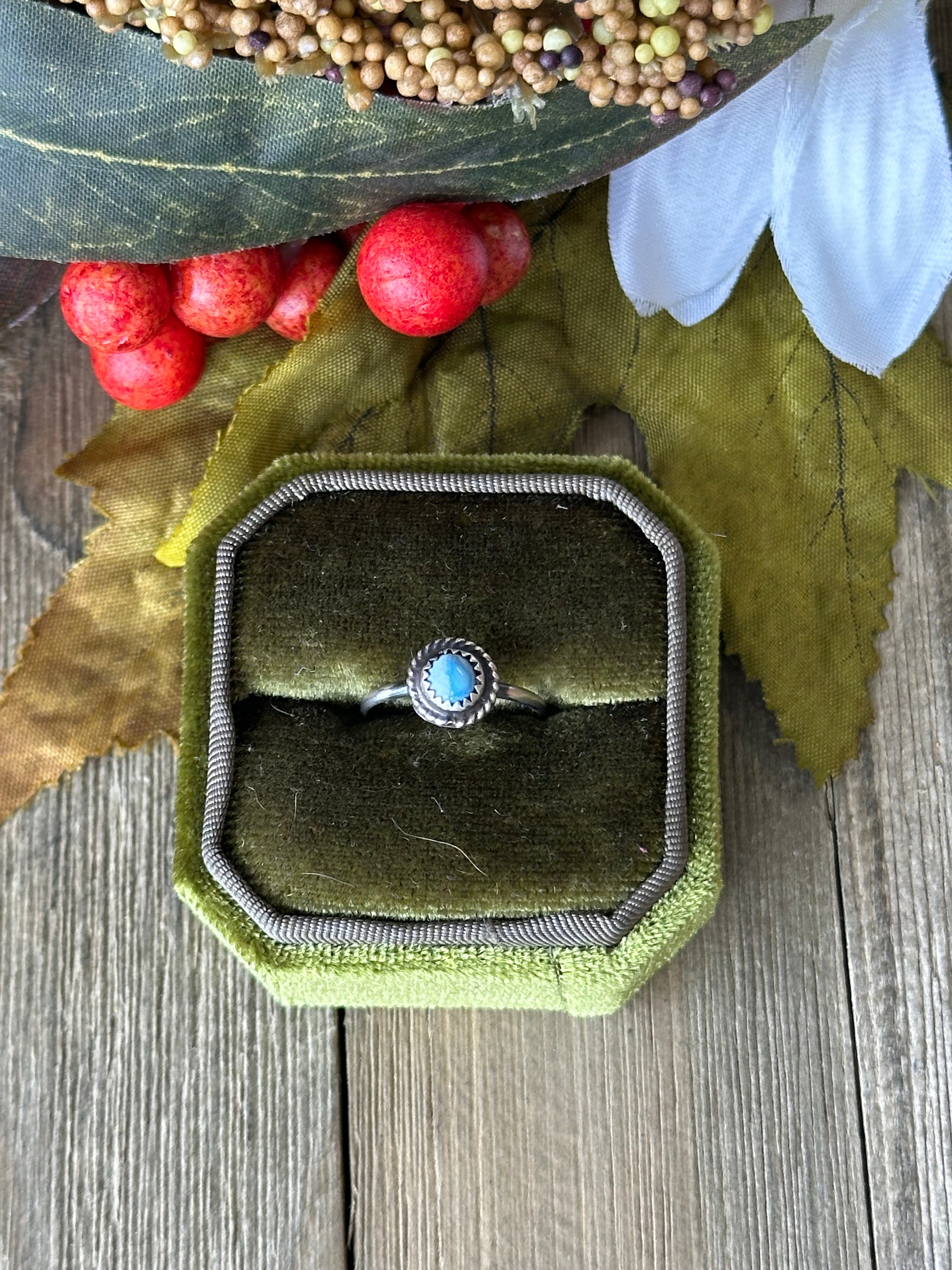 Navajo Made Golden Hills Turquoise & Sterling Silver Ring