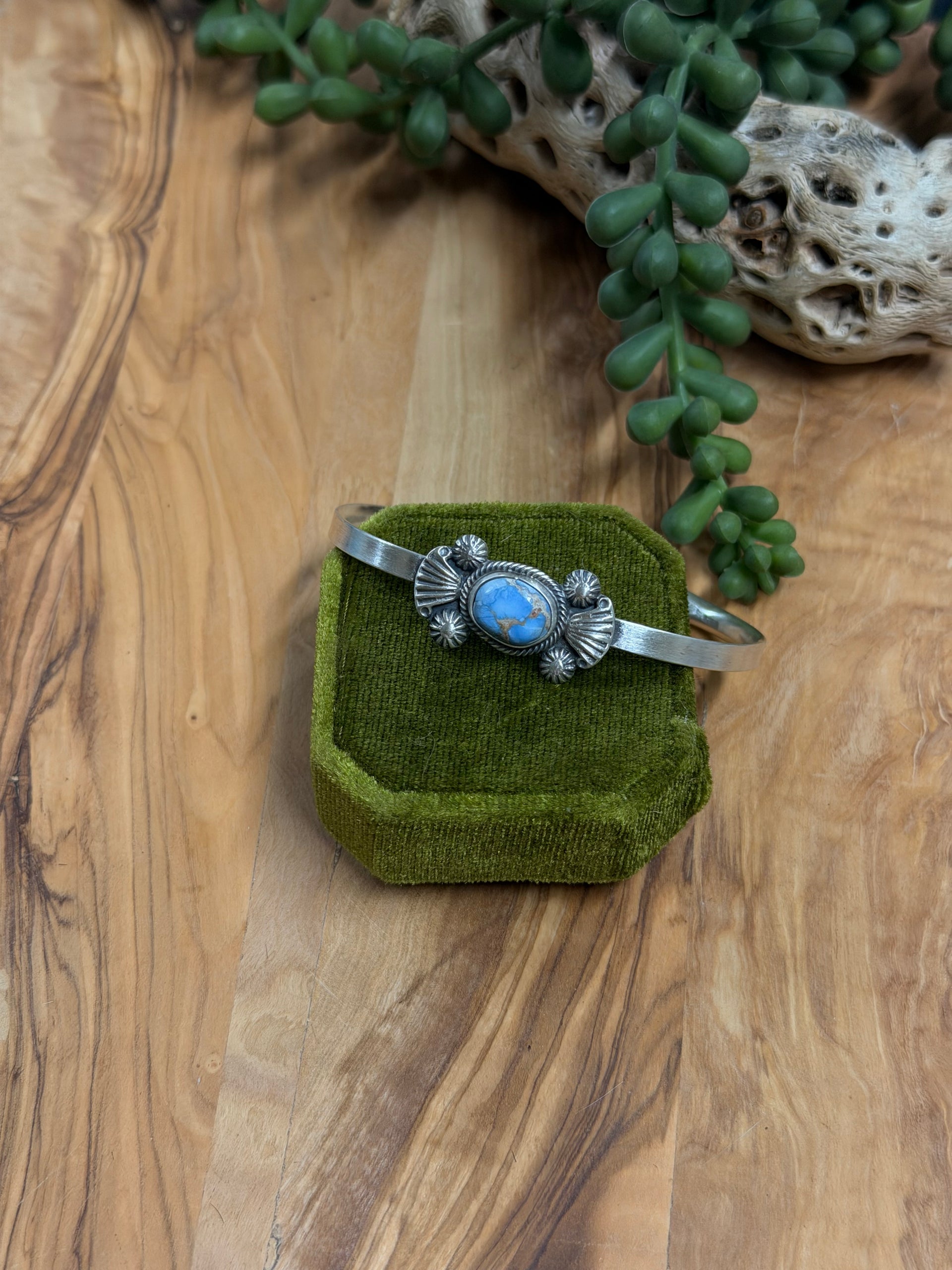 Genevieve Francisco Golden Hills Turquoise and Sterling Silver Cuff Bracelet