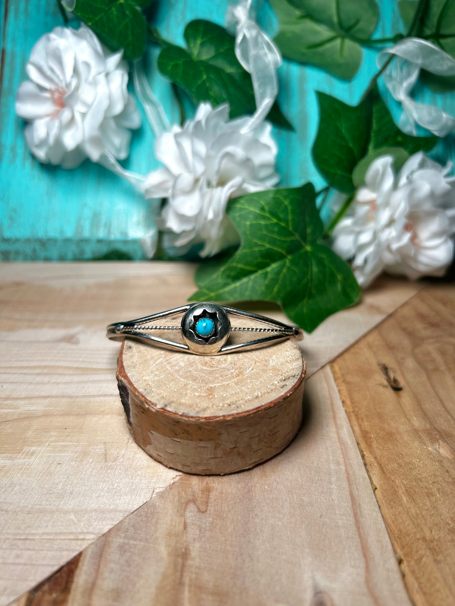 Navajo Kingman Turquoise & Sterling Silver Cuff Bracelet