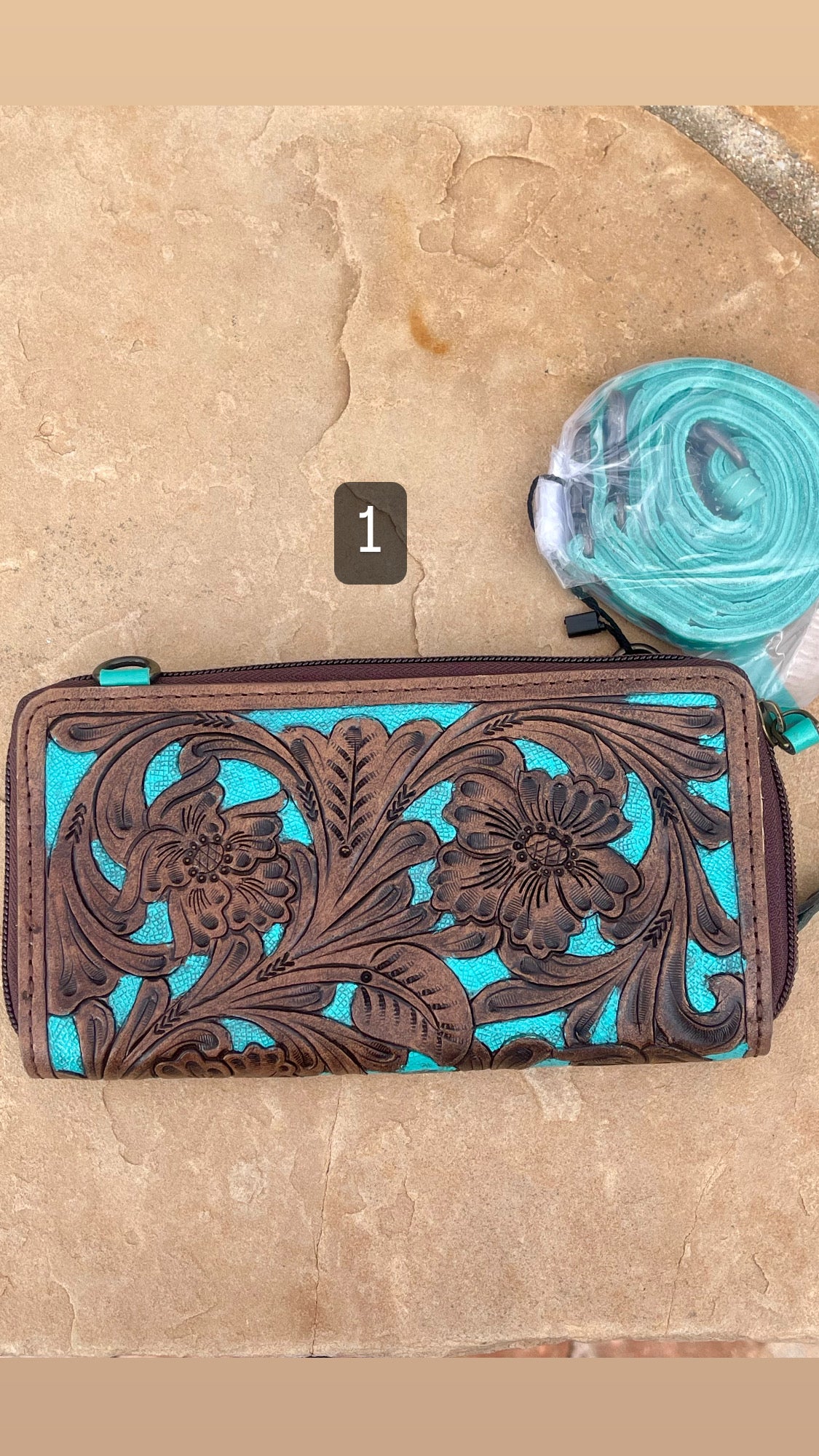 Genuine Tooled Leather Wallet/Purse