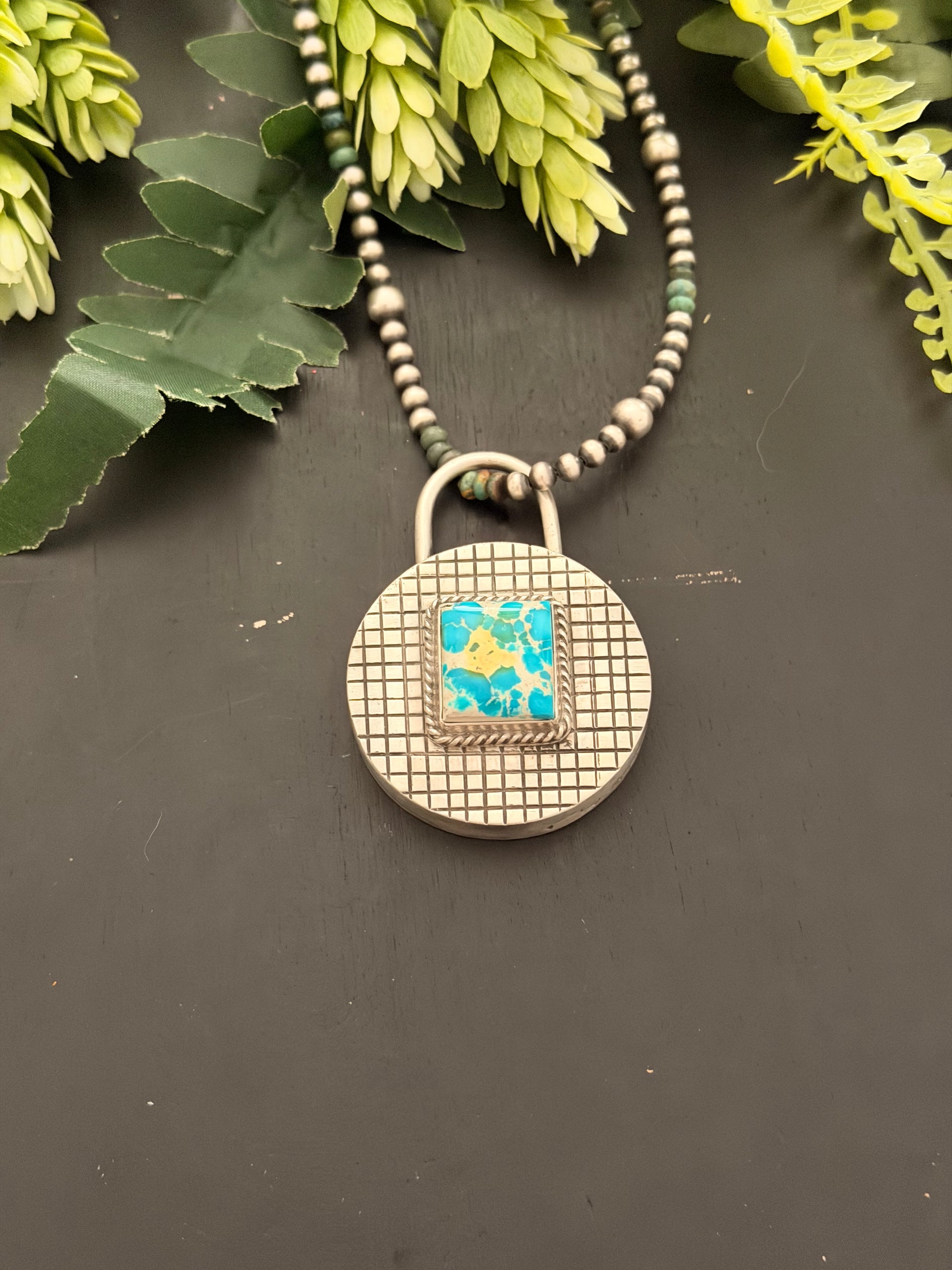 Charles Johnson Sonoran Mountain Turquoise & Sterling Silver Locket Pendant