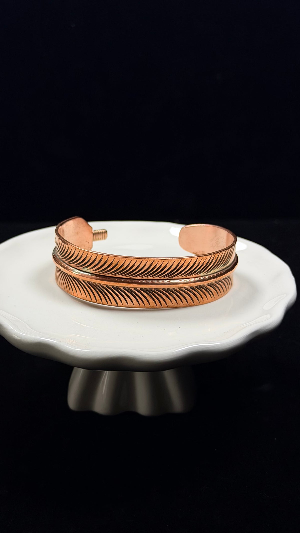 Aaron Davis Copper Feather Cuff Bracelet