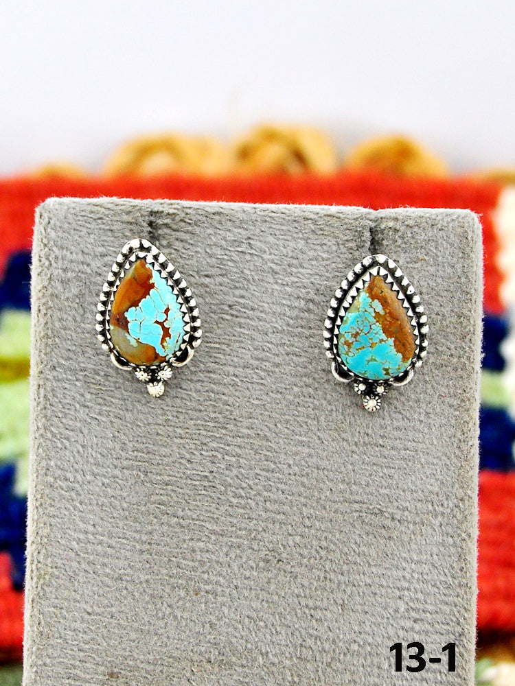 Southwest Made Royston Turquoise & Sterling Silver Post Earrings