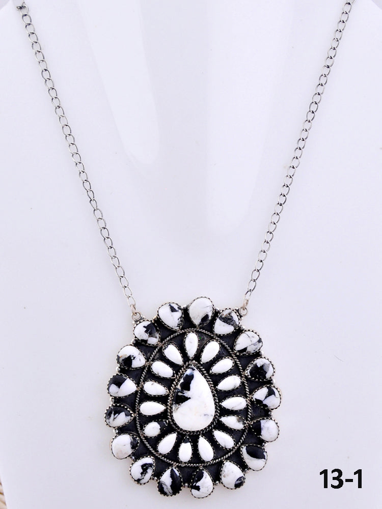 Southwest Made White Buffalo & Sterling Silver Necklace