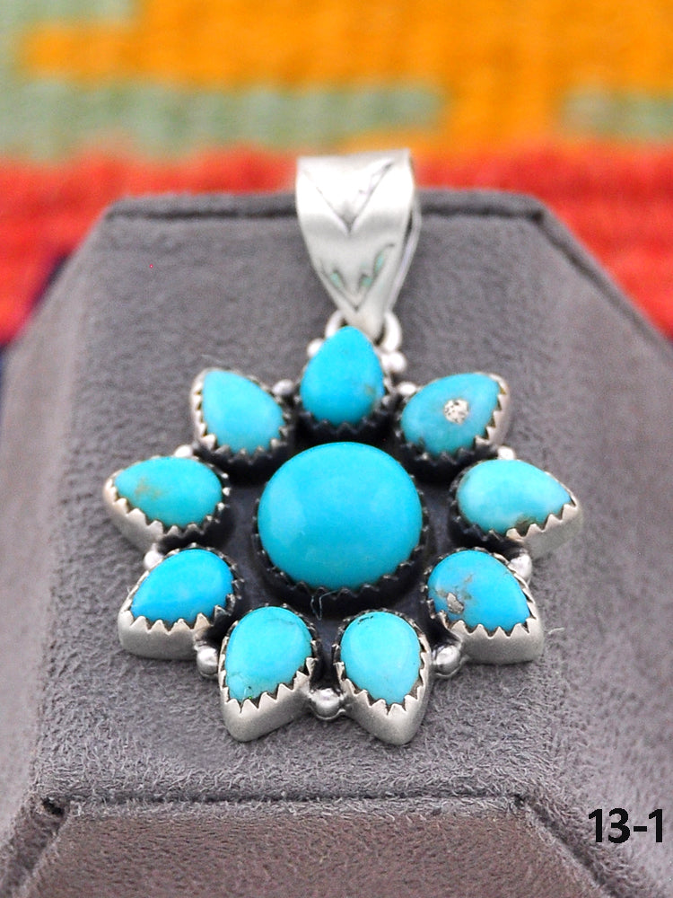 Southwest Made Kingman Turquoise & Sterling Silver Pendant