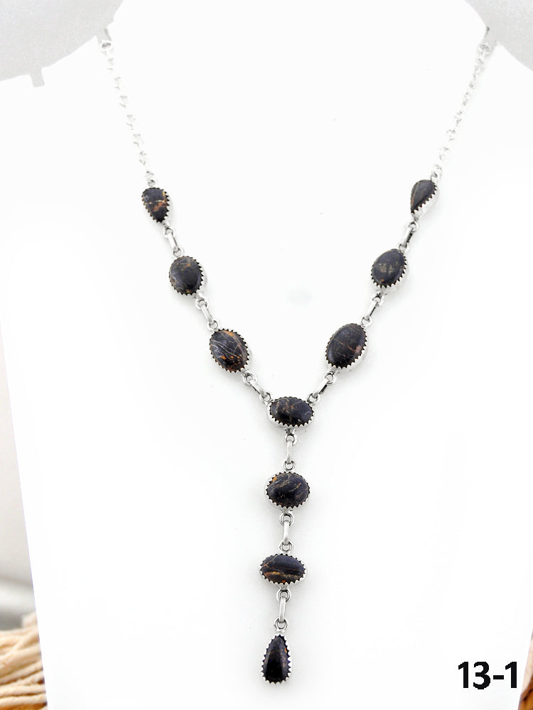 Southwest Handmade Black Jack & Sterling Silver Necklace