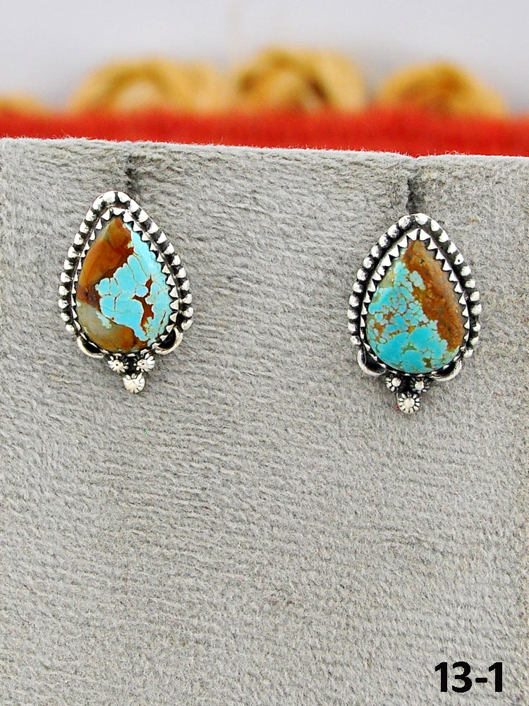 Southwest Made Royston Turquoise & Sterling Silver Post Earrings