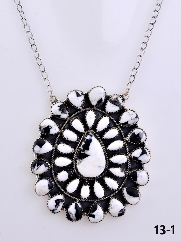 Southwest Made White Buffalo & Sterling Silver Necklace