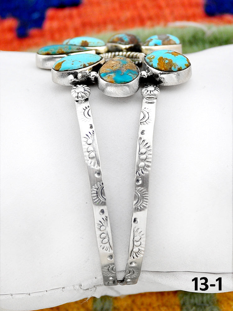 Southwest Handmade No. 8 Turquoise  & Sterling Silver Cuff Bracelet