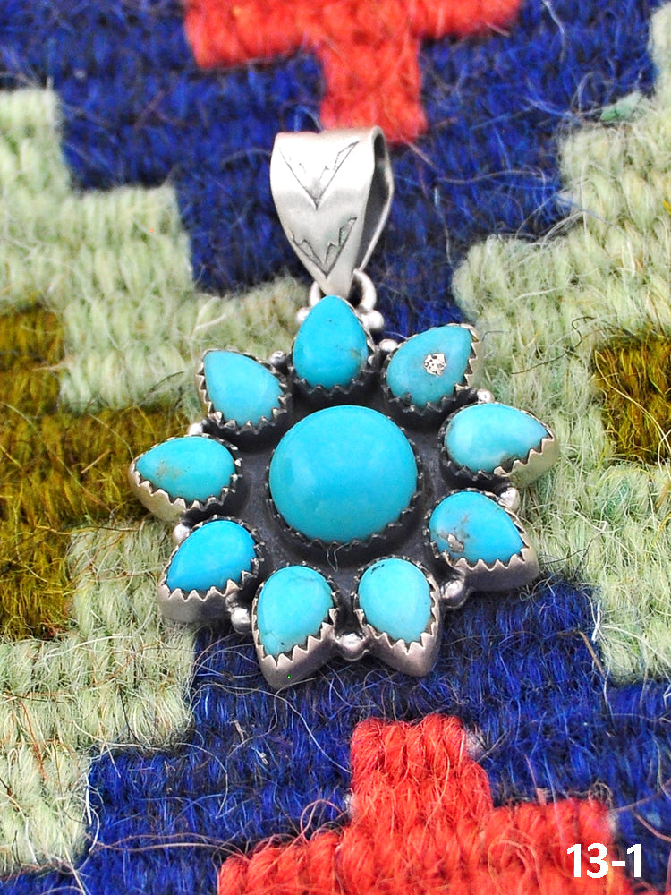 Southwest Made Kingman Turquoise & Sterling Silver Pendant