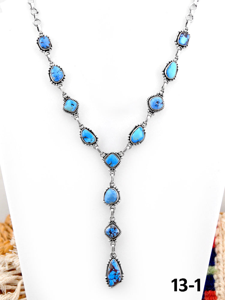 Southwest Handmade Golden Hill’s Turquoise & Sterling Silver Necklace