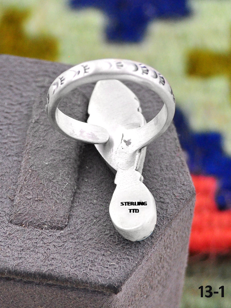 Southwest Made Multi Stone & Sterling Silver Adjustable Ring