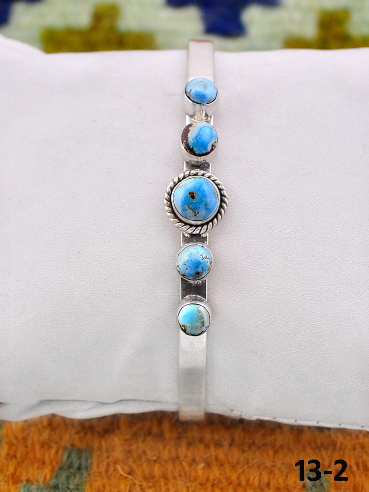 Southwest Handmade Golden Hills & Sterling Silver Cuff Bracelet