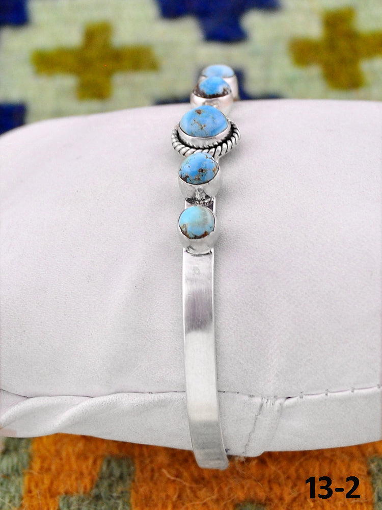 Southwest Handmade Golden Hills & Sterling Silver Cuff Bracelet