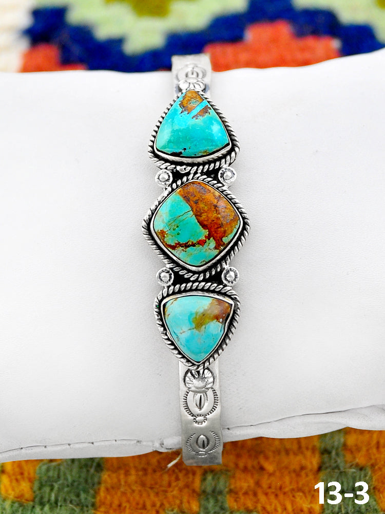 Southwest Handmade No. 8 Turquoise & Sterling Silver Cuff Bracelet