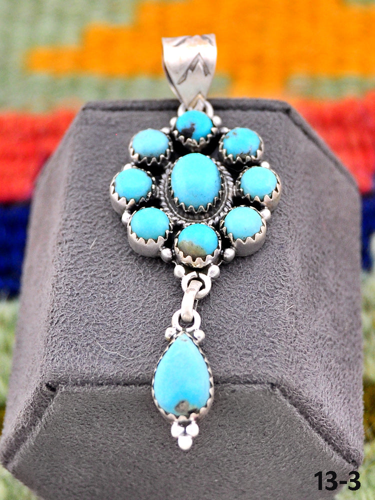 Southwest Made Kingman Turquoise & Sterling Silver Pendant