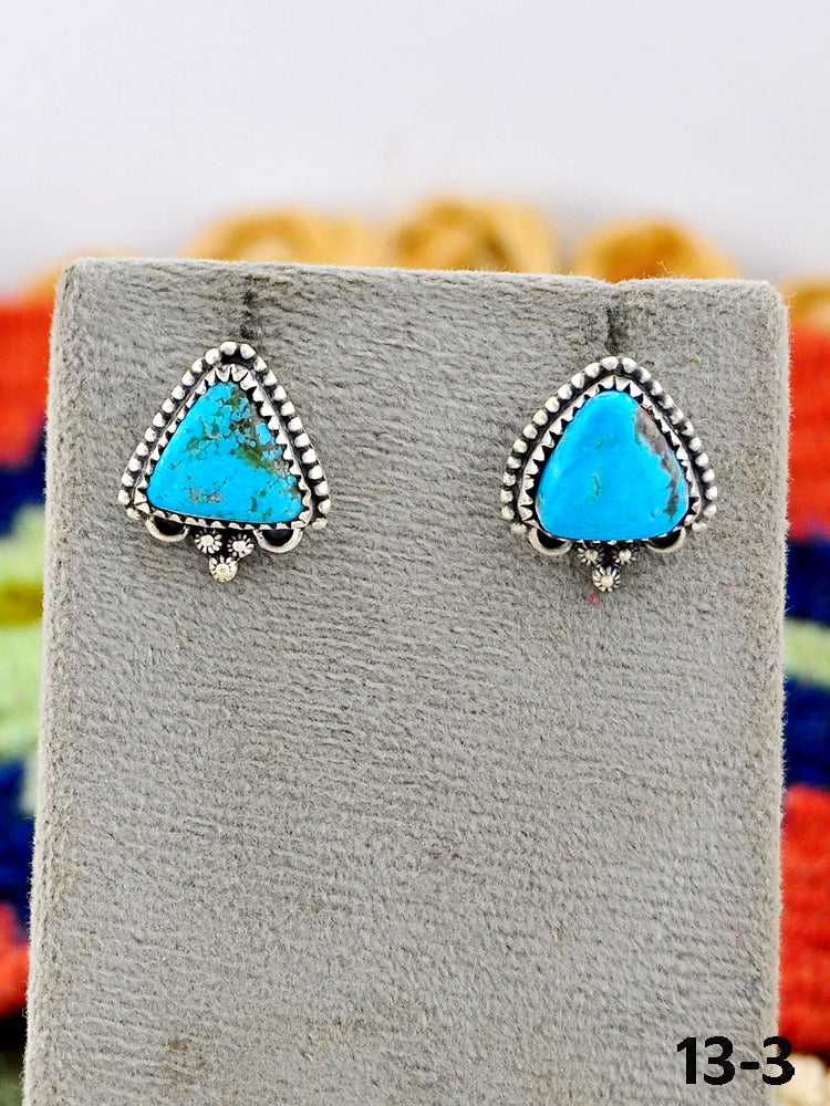Southwest Made Royston Turquoise & Sterling Silver Post Earrings