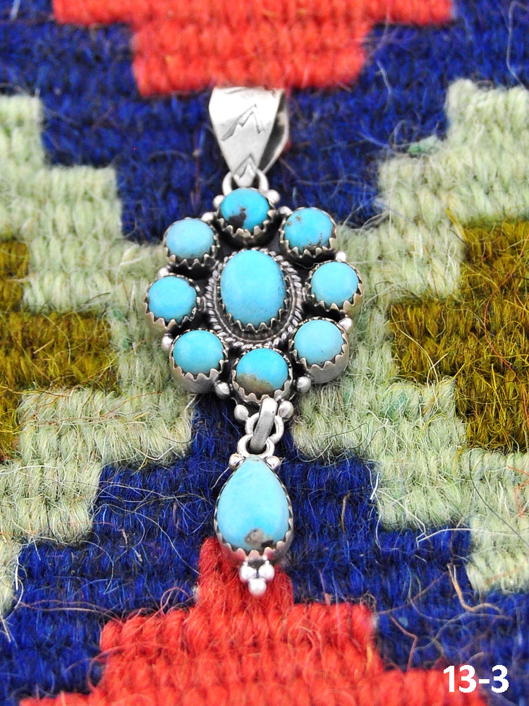 Southwest Made Kingman Turquoise & Sterling Silver Pendant