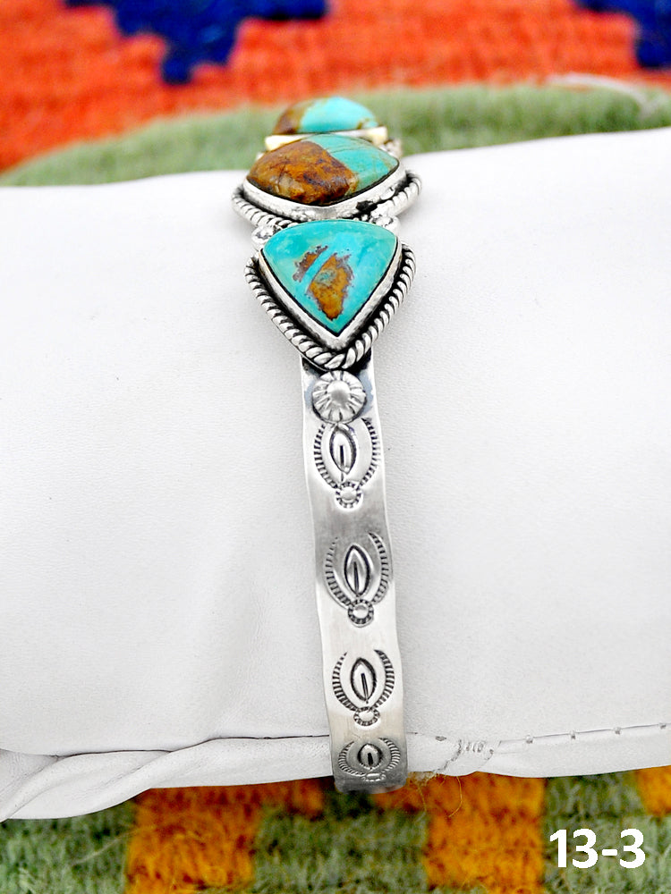 Southwest Handmade No. 8 Turquoise & Sterling Silver Cuff Bracelet