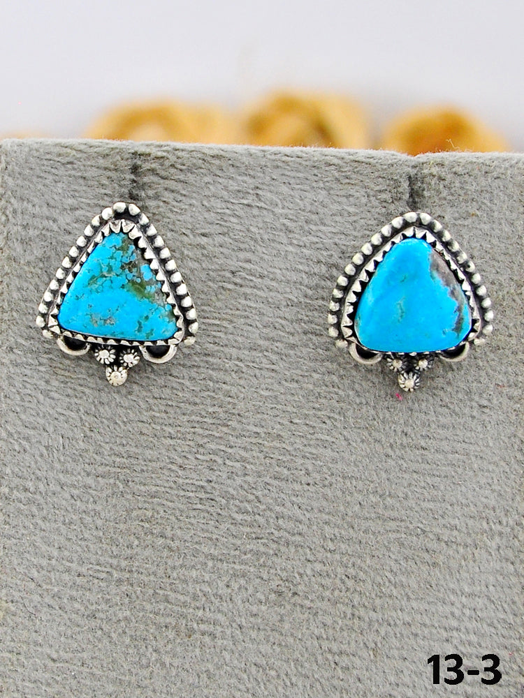 Southwest Made Royston Turquoise & Sterling Silver Post Earrings