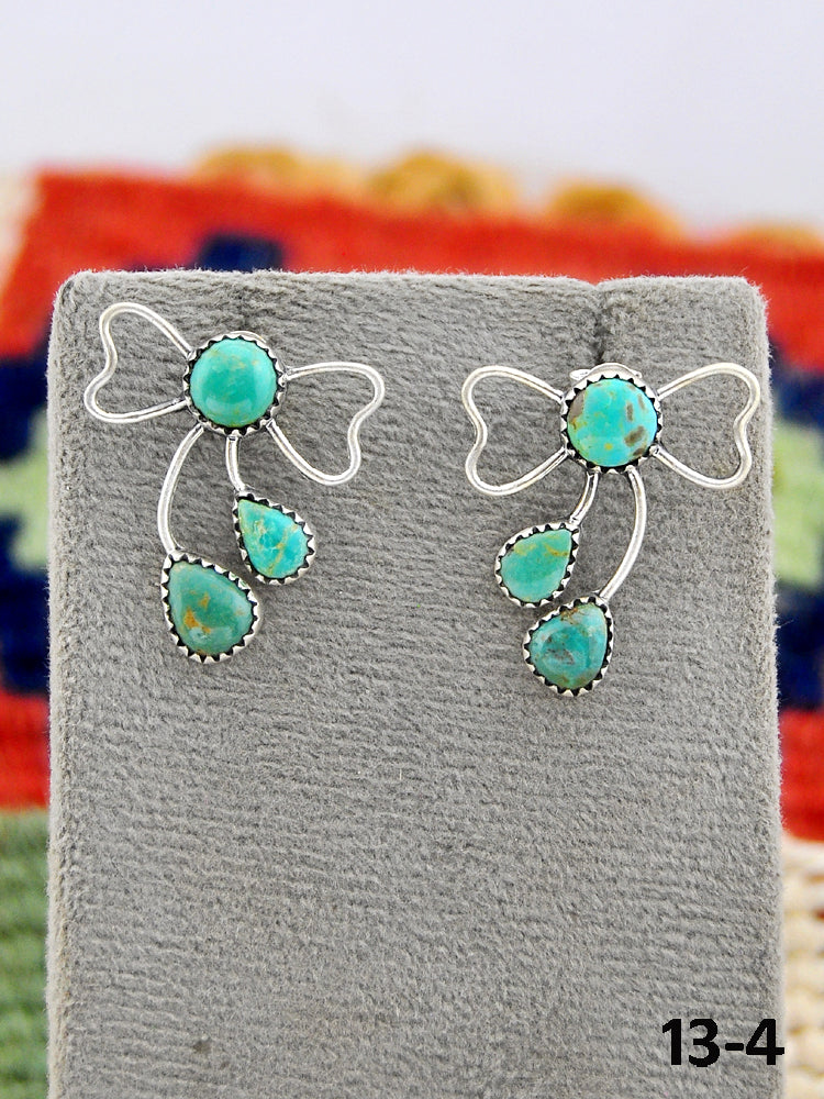 Southwest Made Cripple Creek Turquoise & Sterling Silver Post Earrings