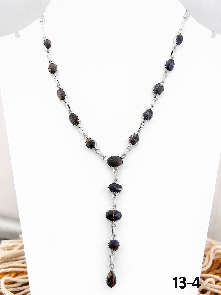 Southwest Handmade Black Jack & Sterling Silver Necklace