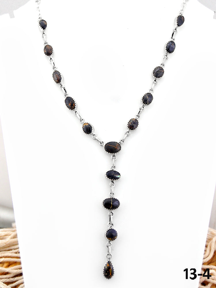 Southwest Handmade Black Jack & Sterling Silver Necklace