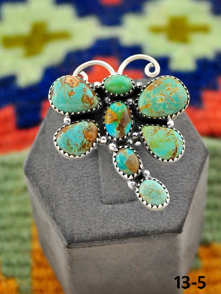 Southwest Handmade Cripple Creek Turquoise & Sterling Silver Adjustable Ring