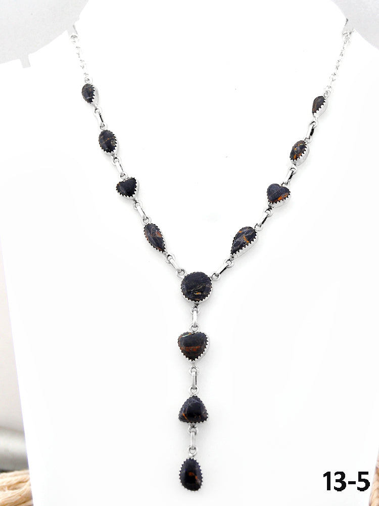 Southwest Handmade Black Jack & Sterling Silver Necklace