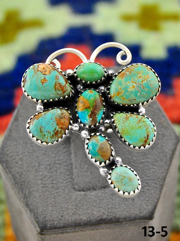 Southwest Handmade Cripple Creek Turquoise & Sterling Silver Adjustable Ring