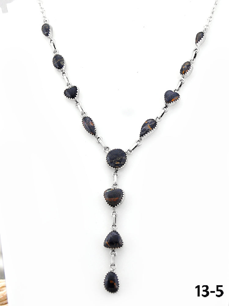 Southwest Handmade Black Jack & Sterling Silver Necklace