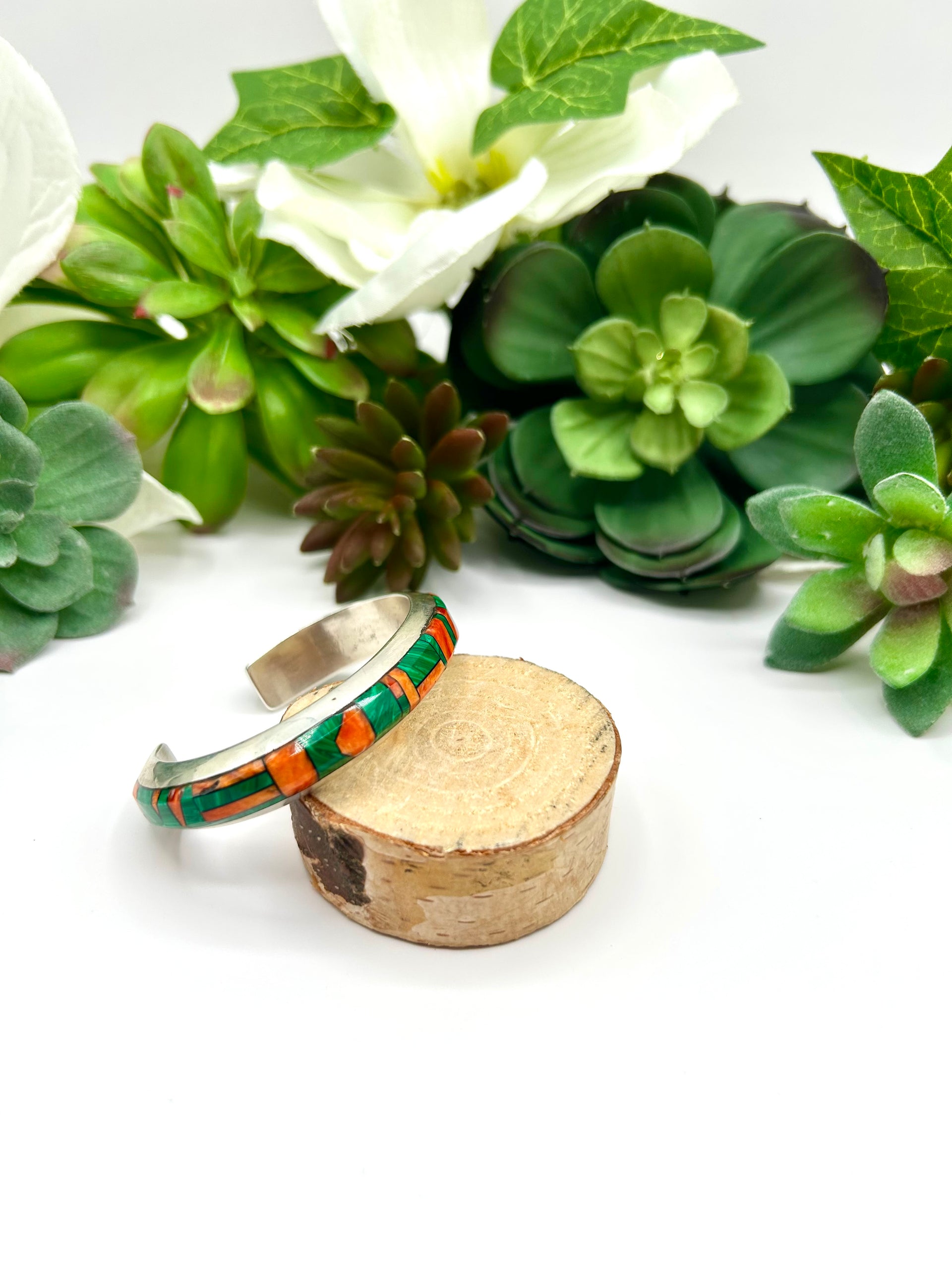 Alvin Yellowhorse Multi Stone & Sterling Silver Cuff Bracelet