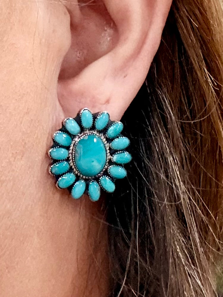 Southwest Handmade Turquoise & Sterling Silver Earrings