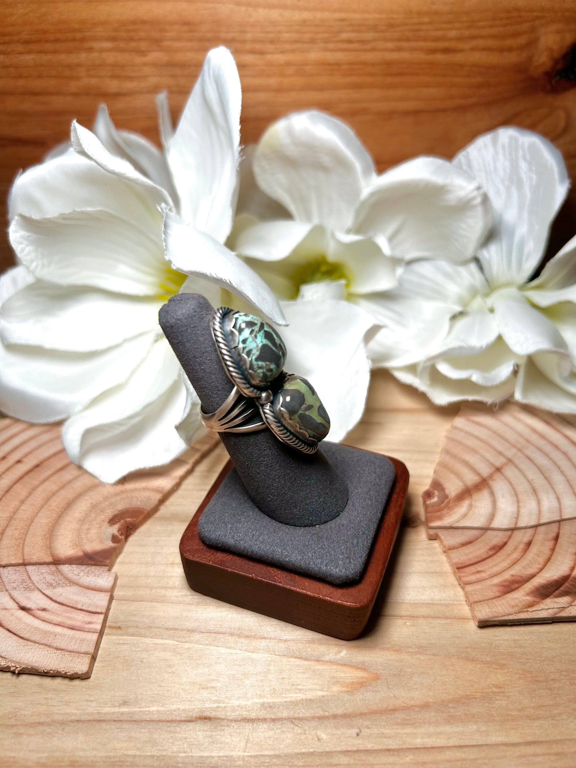 Paul Livingston Carico Lake Turquoise & Sterling Silver Ring Size 6