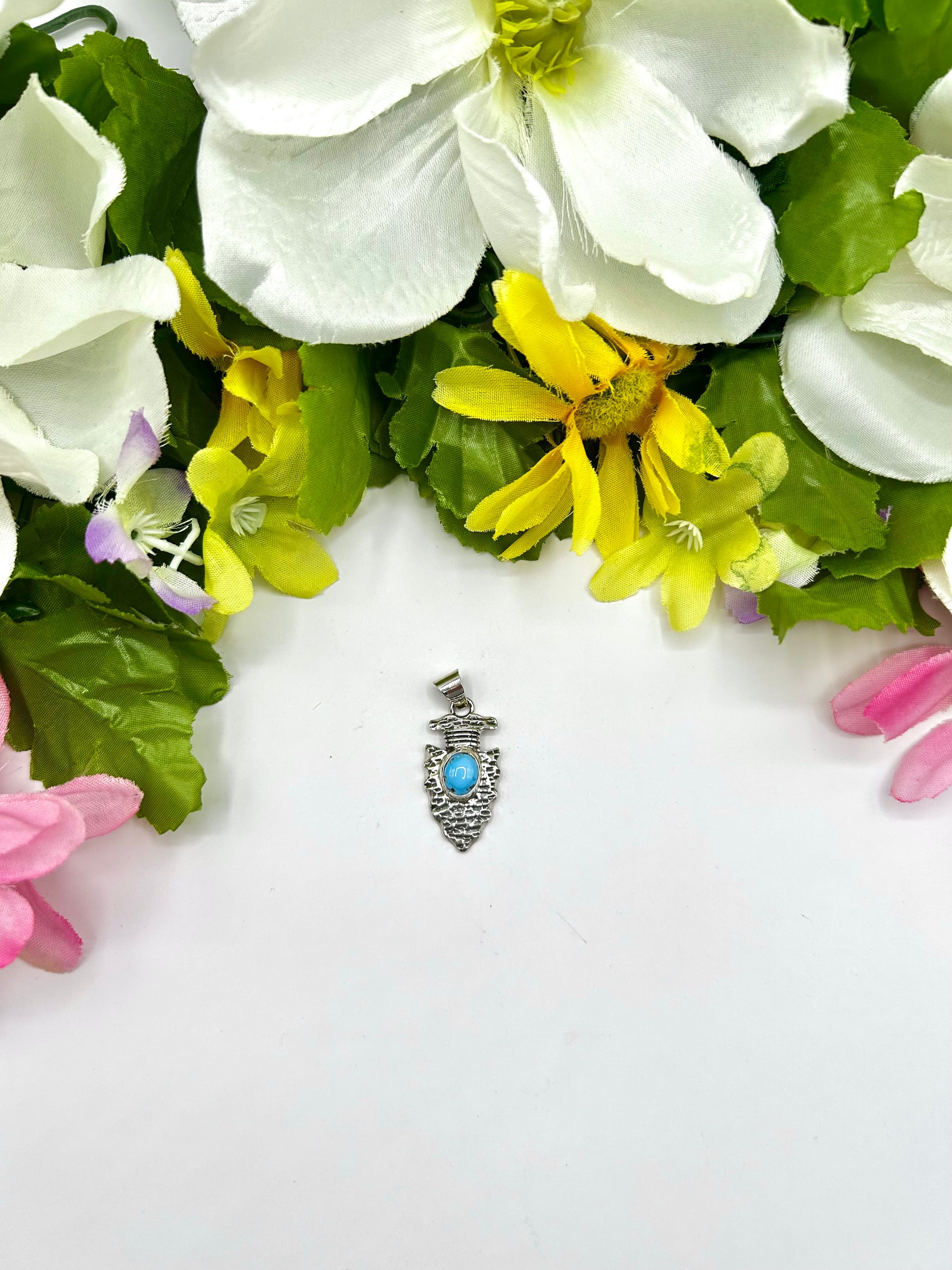 Navajo Made Golden Hill Turquoise & Sterling Silver Pendant