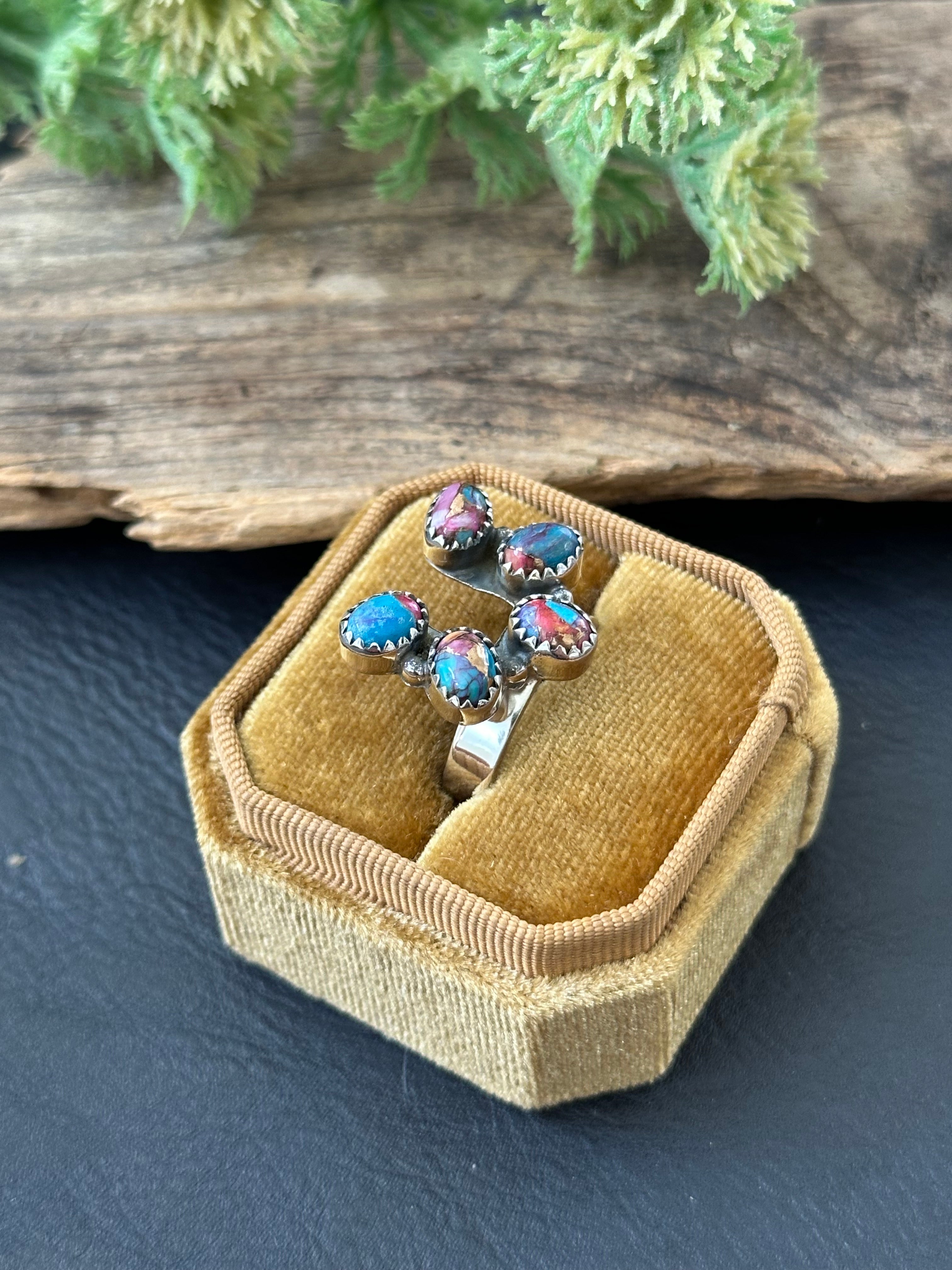 TTD “LUCKY” Mohave Turquoise & Sterling Silver Naja Ring