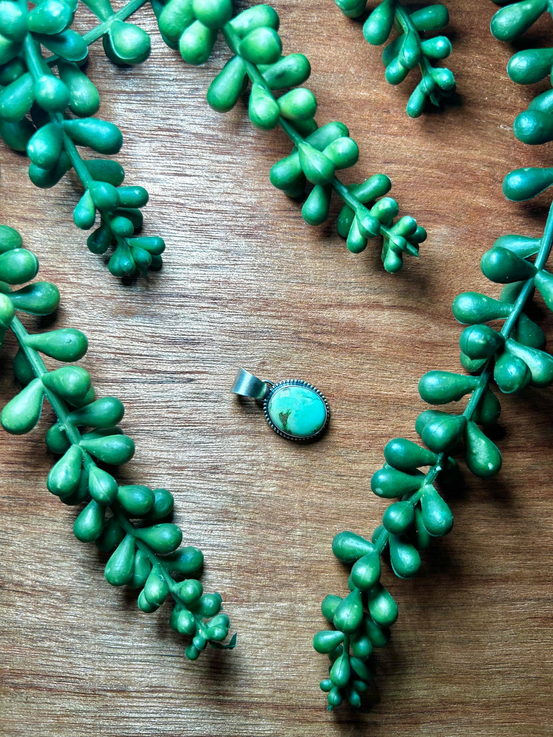 Navajo Made Sonoran Gold Turquoise & Sterling Silver Pendant
