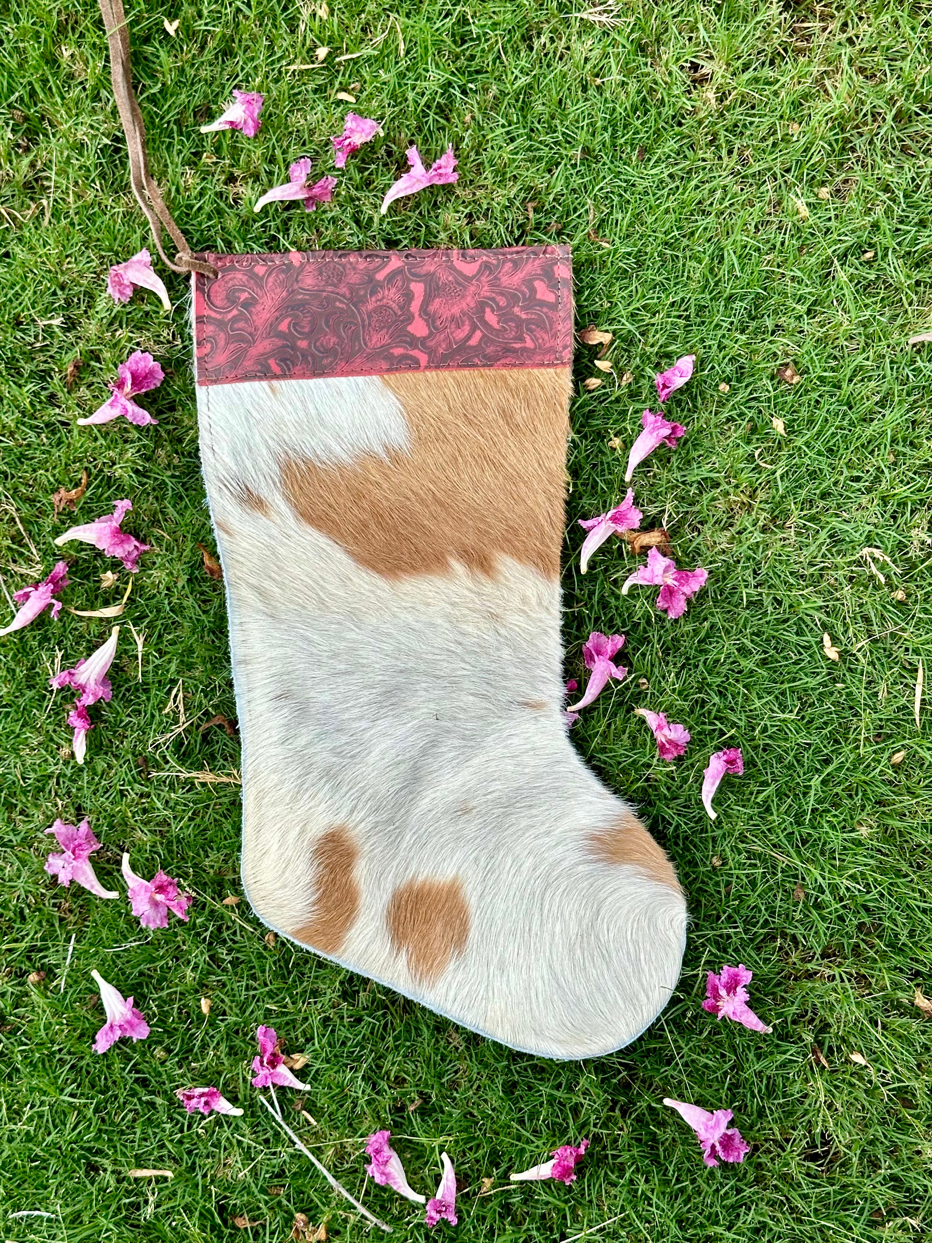 Genuine Tooled Leather Cowhide Stocking