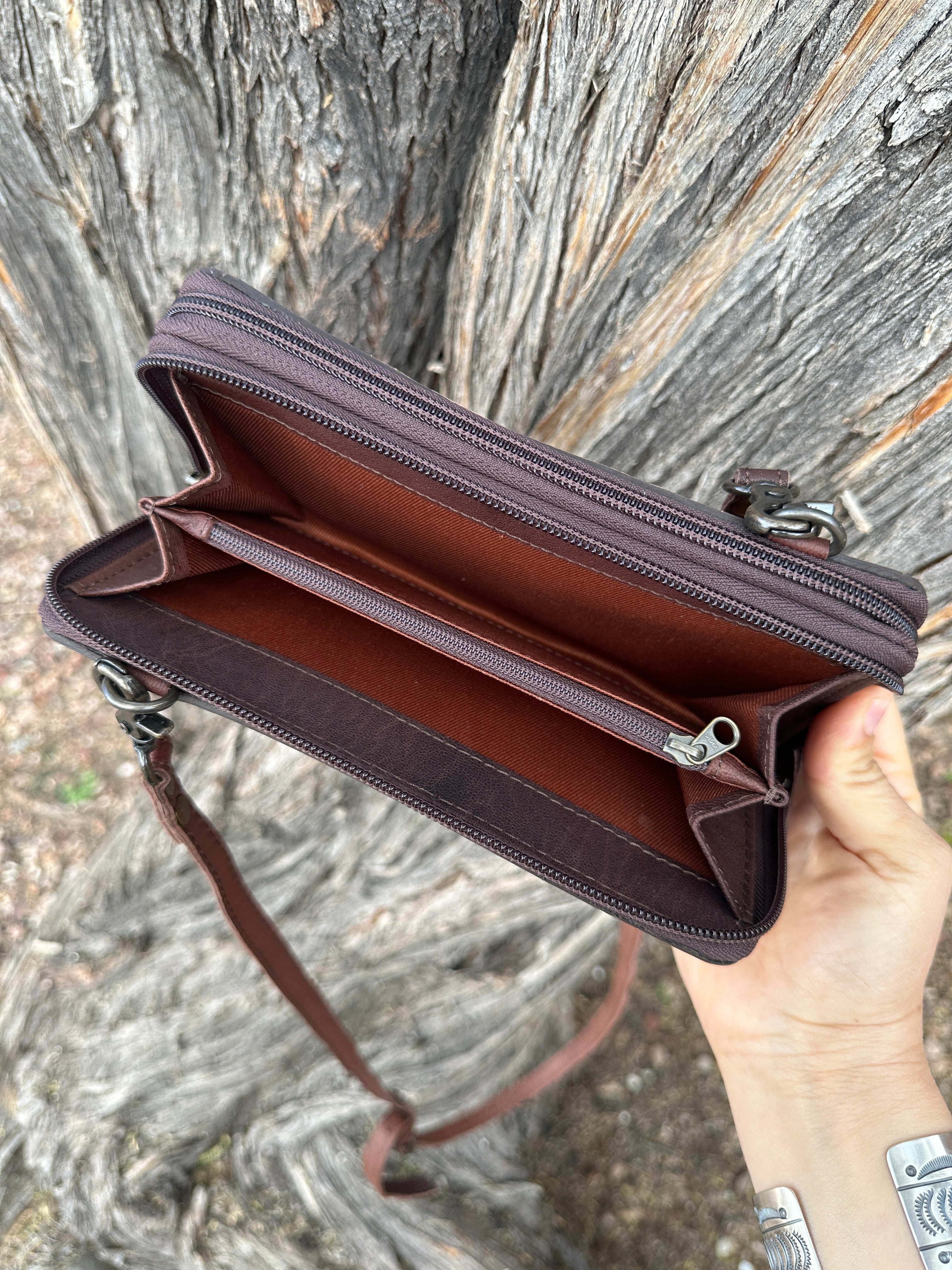 Genuine Tooled Leather Wallet Purse