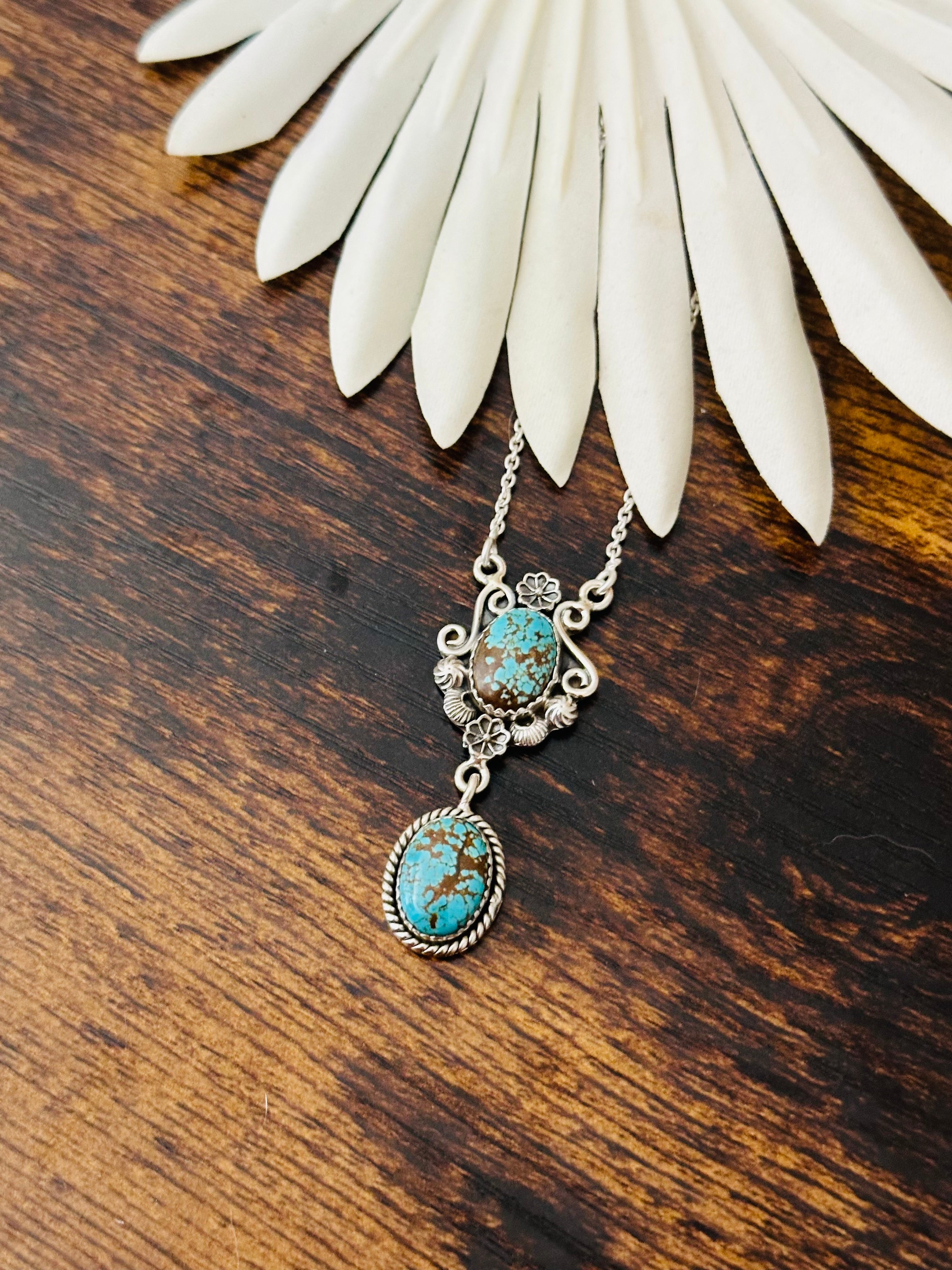 Southwest Made #8 Turquoise & Sterling Silver Necklace