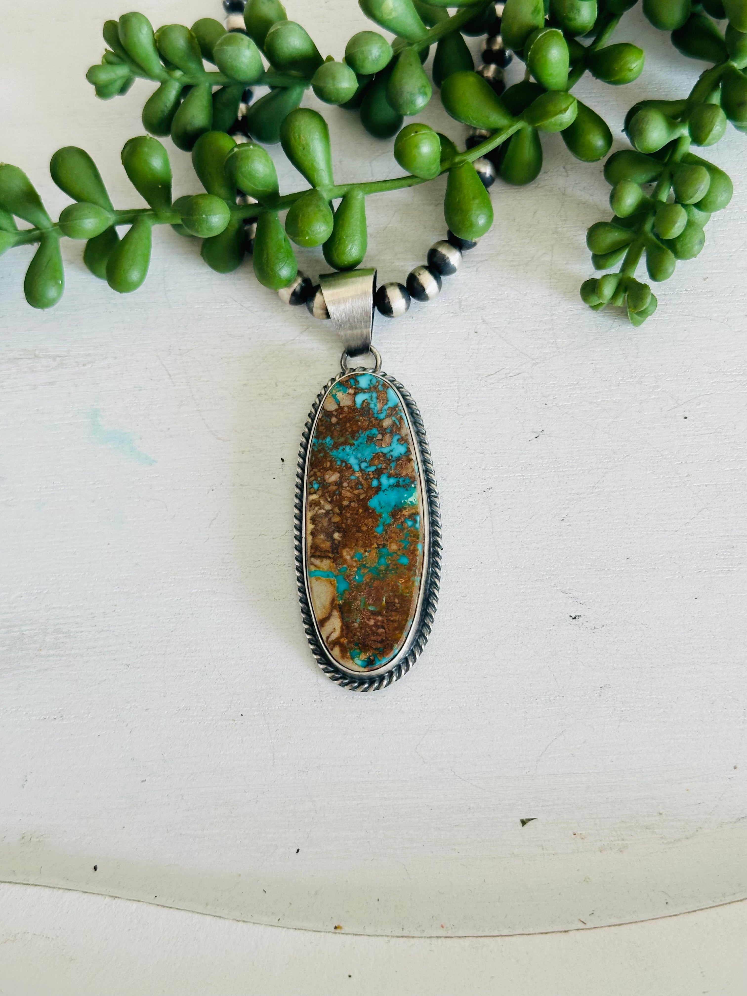 Dave Skeets Royston Turquoise & Sterling Silver Pendant
