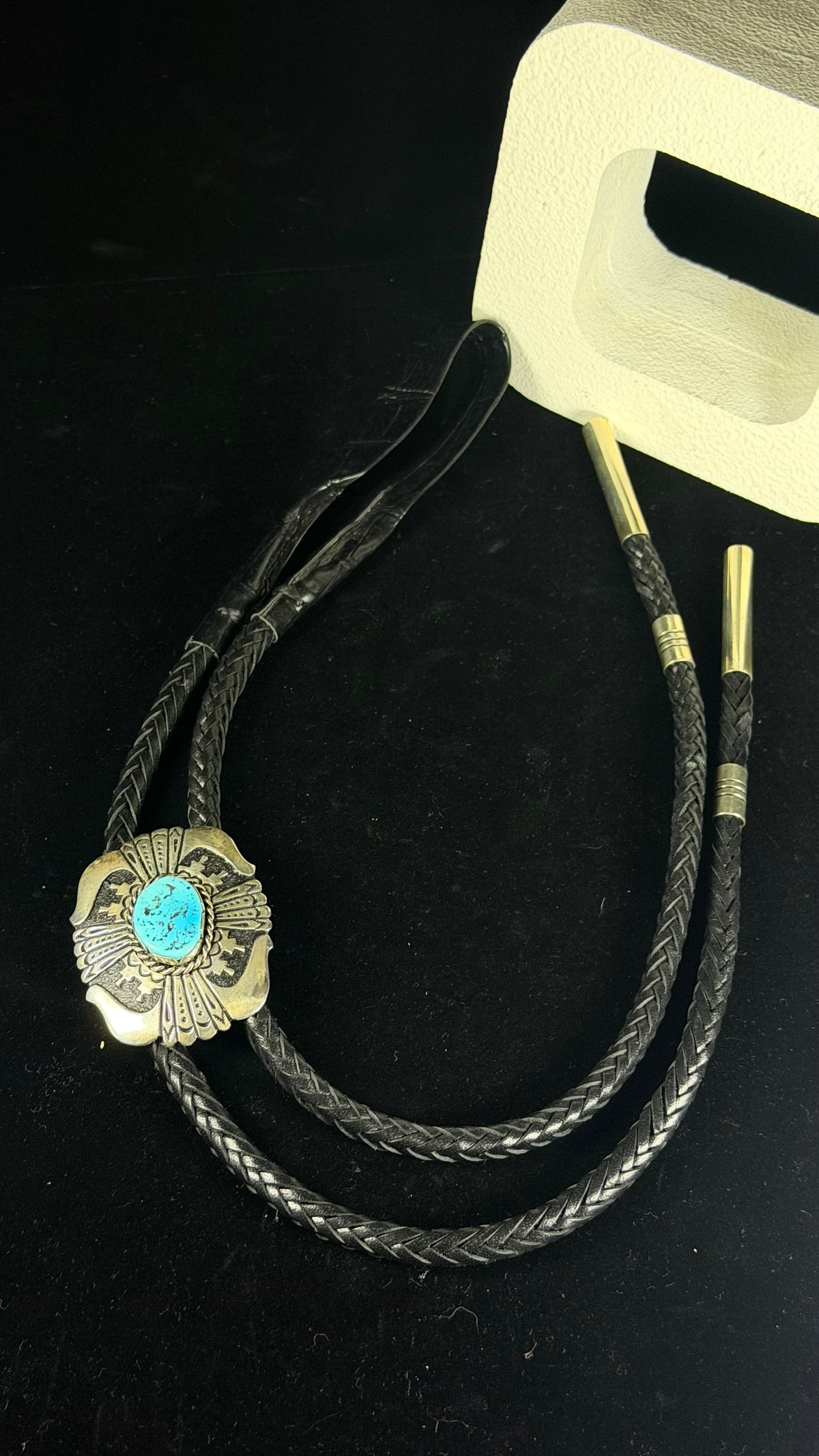 T & R Singer Kingman Turquoise  & Sterling Silver Bolo Tie