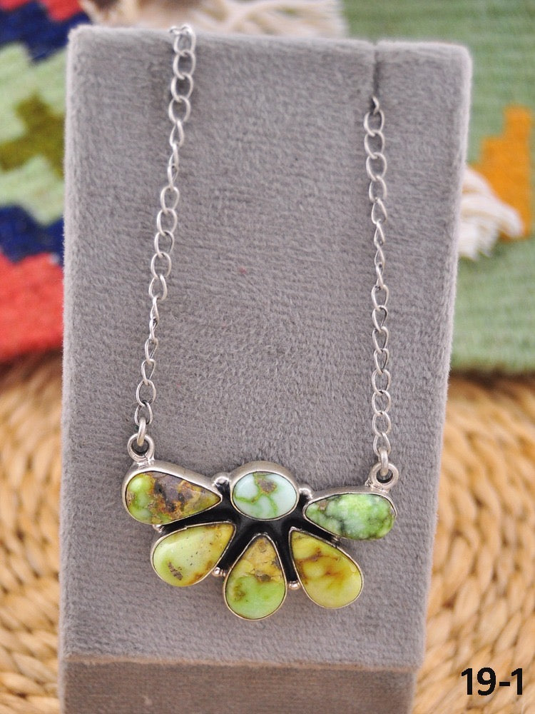 Southwest Made Palomino Variscite & Sterling Silver Necklace