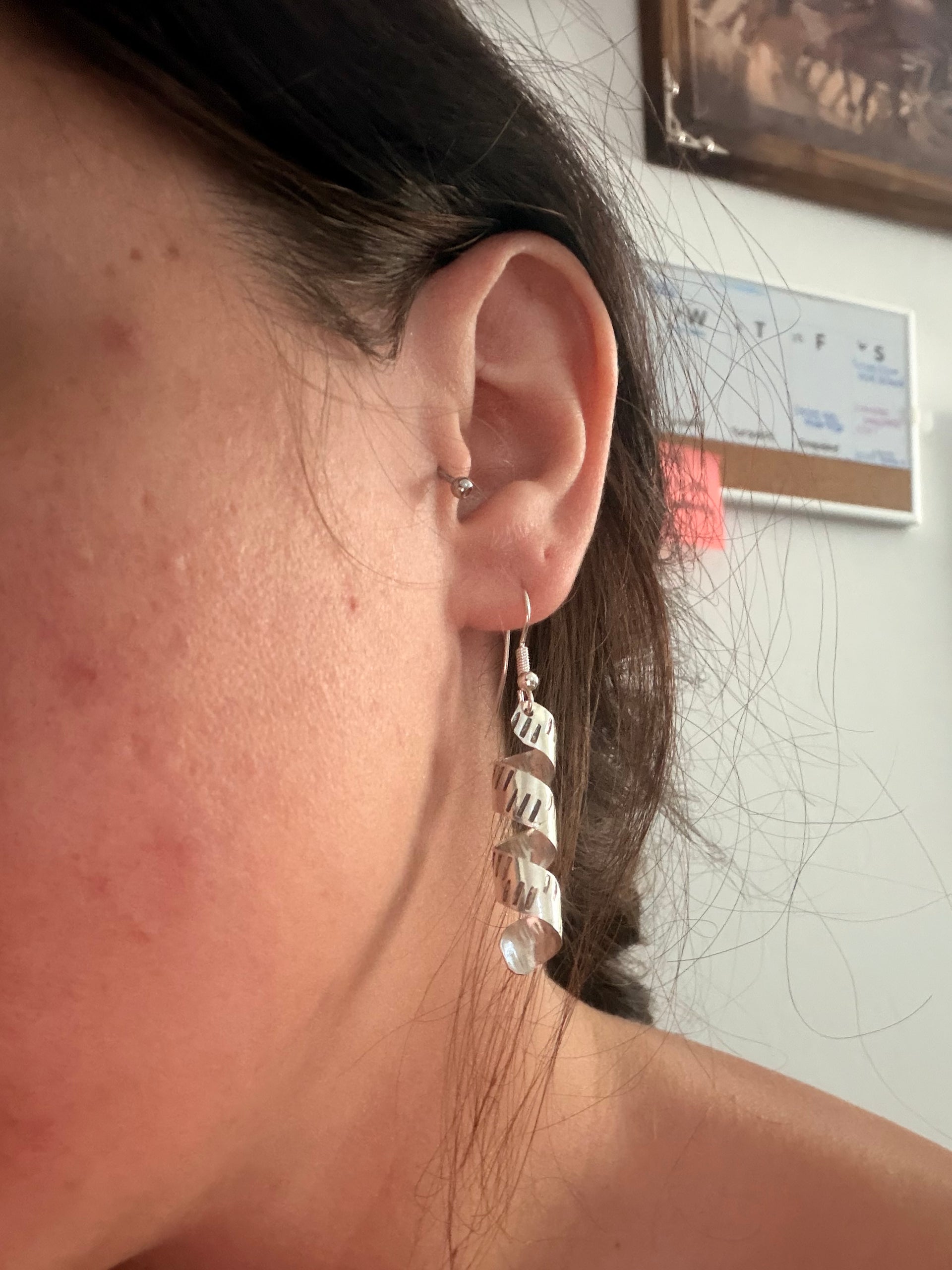 Navajo Made Sterling Silver Dangle Earrings