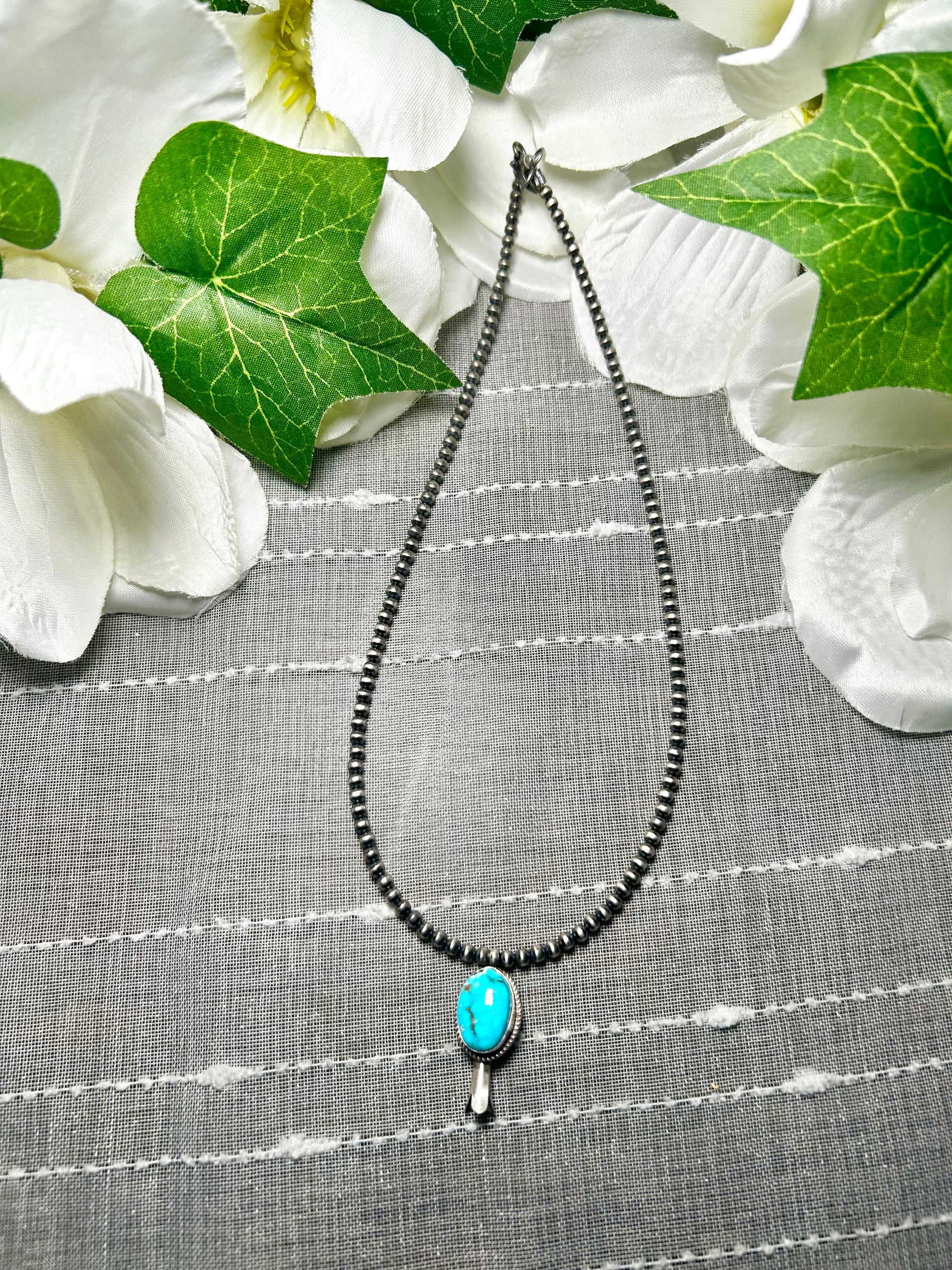 George Rios Blue Ridge Turquoise & Sterling Silver Necklace