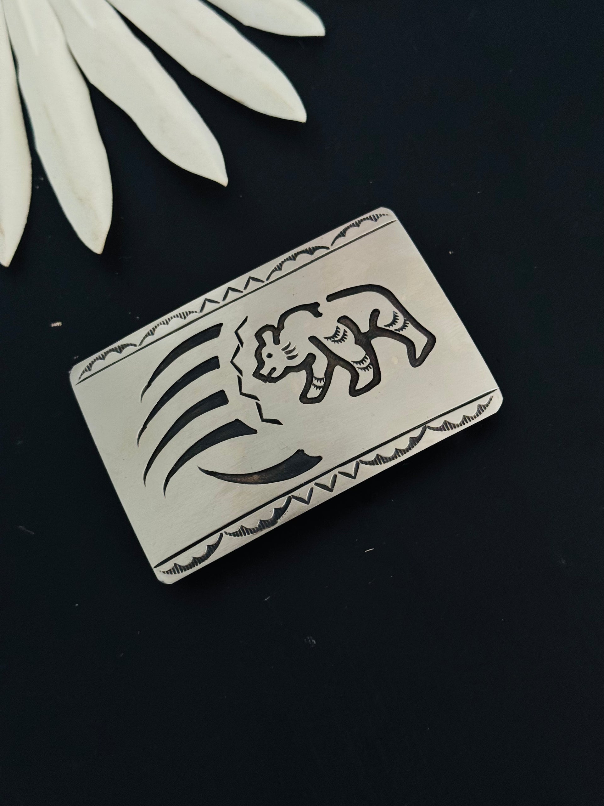 Navajo Made Sterling Silver Belt Buckle