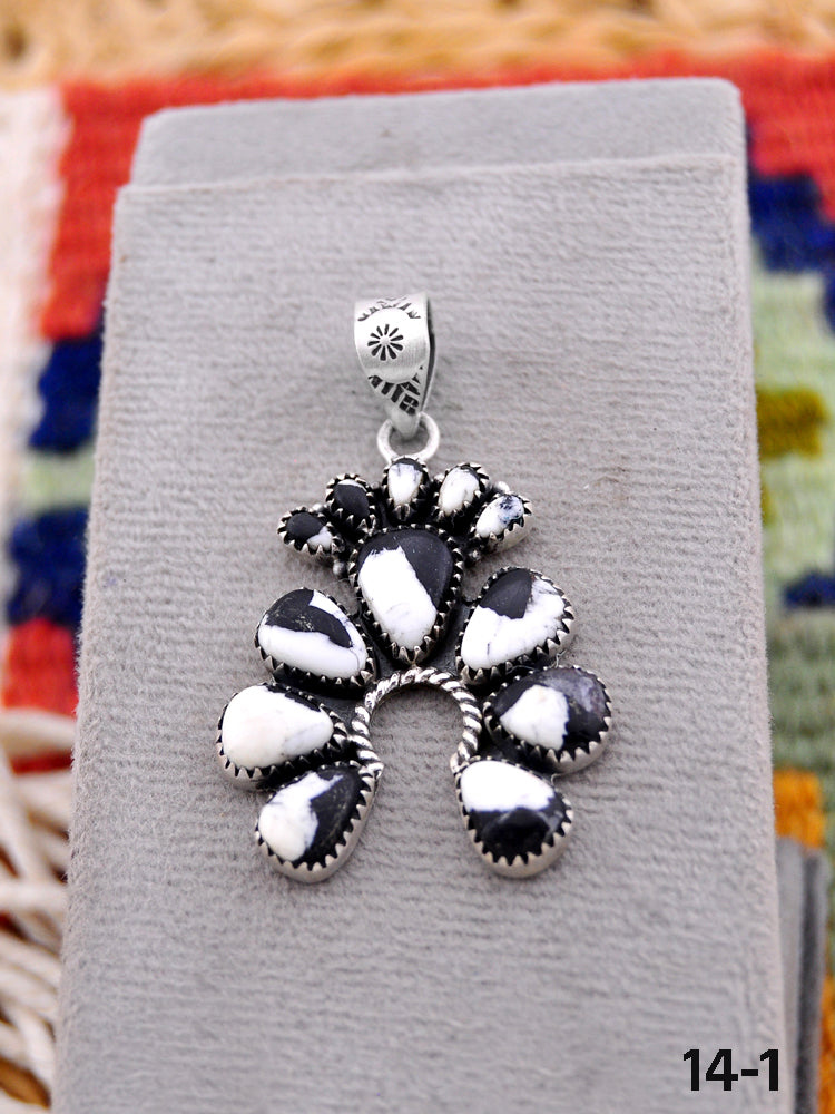 Southwest Made White Buffalo Turquoise & Sterling Silver Pendant