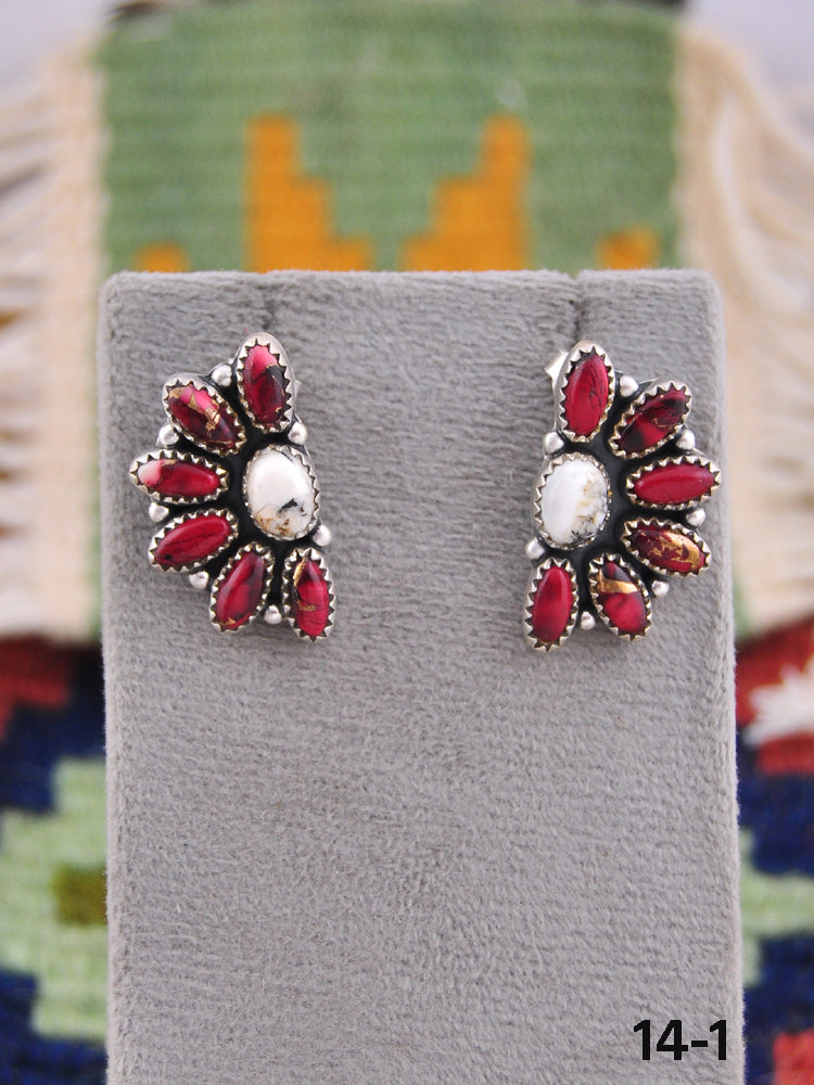 Southwest Made Multi Stone & Sterling Silver Post Earrings